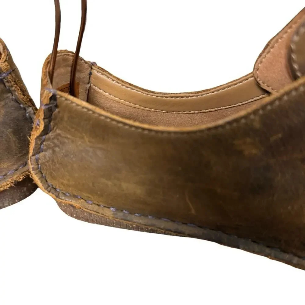 Clarks Unstructured Janey Mae Brown Leather Lace Up Oxford Shoes Comfort sz 8.5